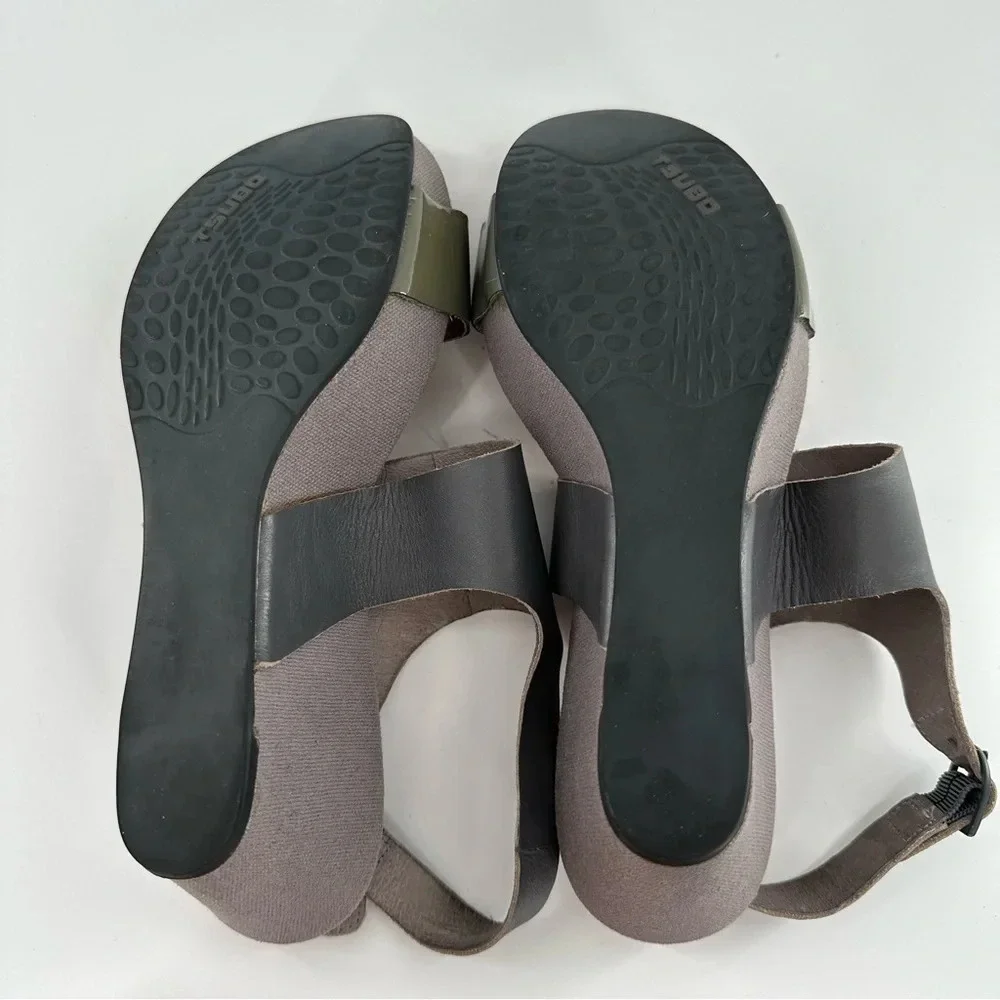Tsubo womens sandals size 8 39 gray orange leather wedge platforms cosplay